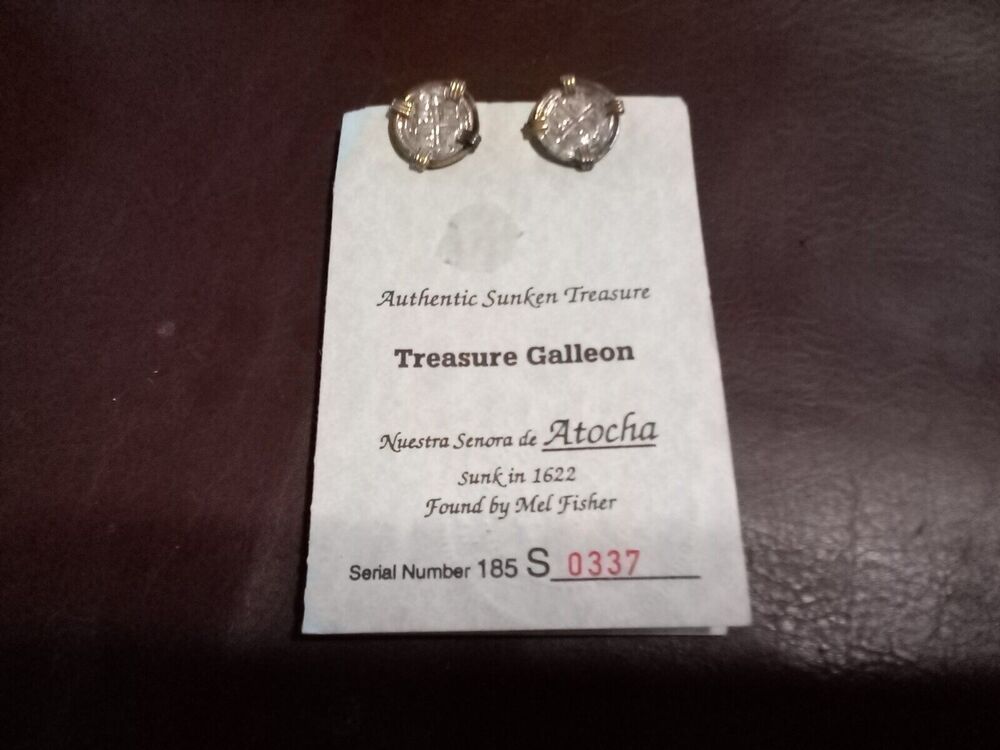 Authentic Sunken Treasure Galleon Silver from Nuestra Senora de Atocha earrings